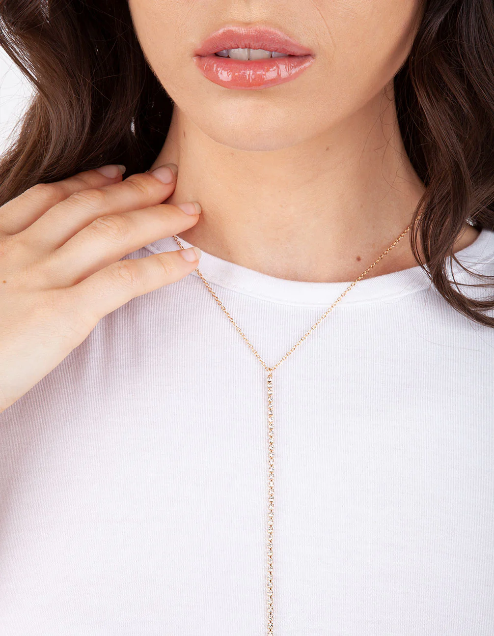 Gold Fine Diamante Body Chain - Image 2