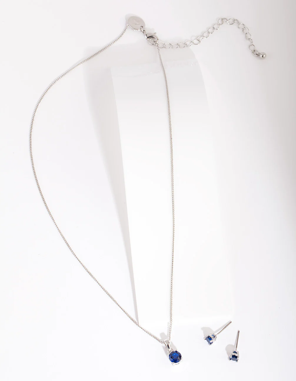 Blue 6mm Stone Earring Necklace Set - Image 3