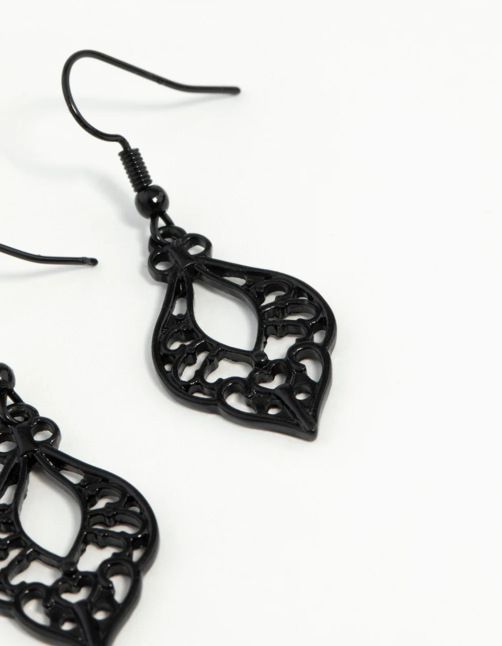 Black Cutout Bohemian Drop Earrings - Image 28