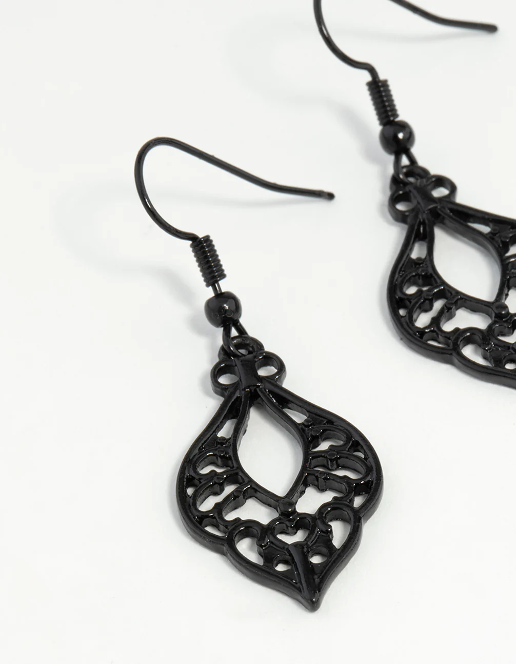 Black Cutout Bohemian Drop Earrings - Image 33