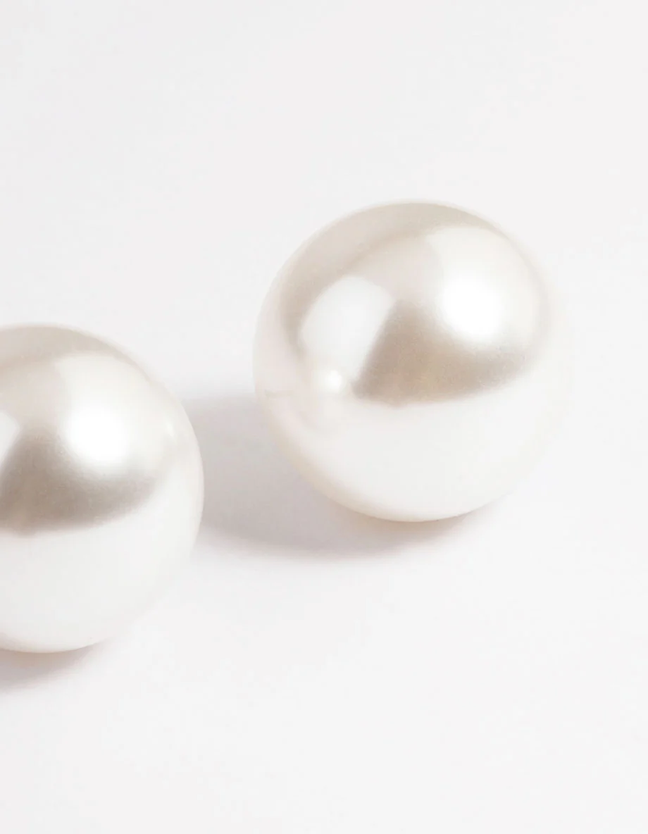 Giant Pearl Stud Earrings - Image 5