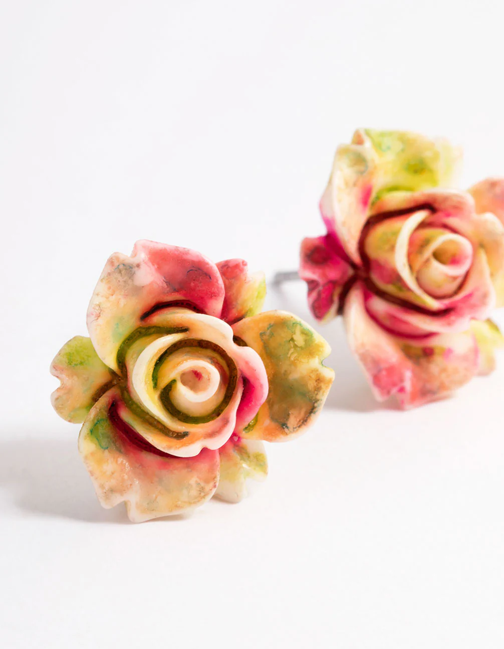 Large Rose Stud Earrings - Image 4