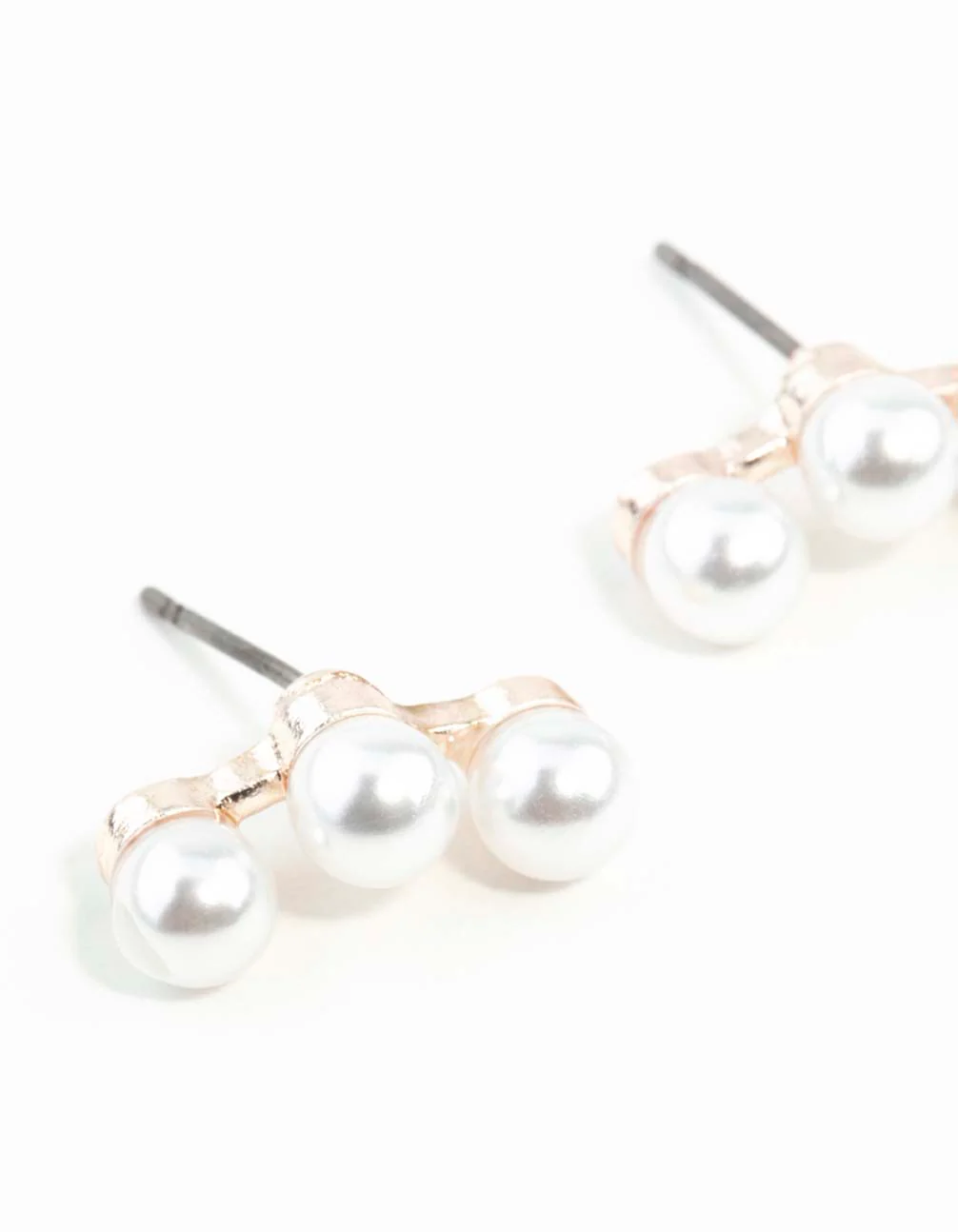 Rose Gold Pearl Crawler Stud Earrings - Image 31