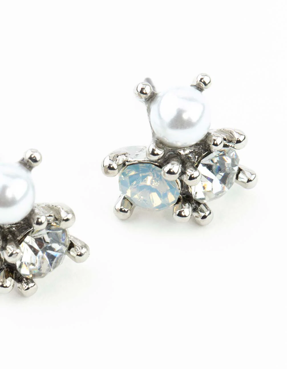 Silver Stone & Pearl Cluster Earrings - Image 13