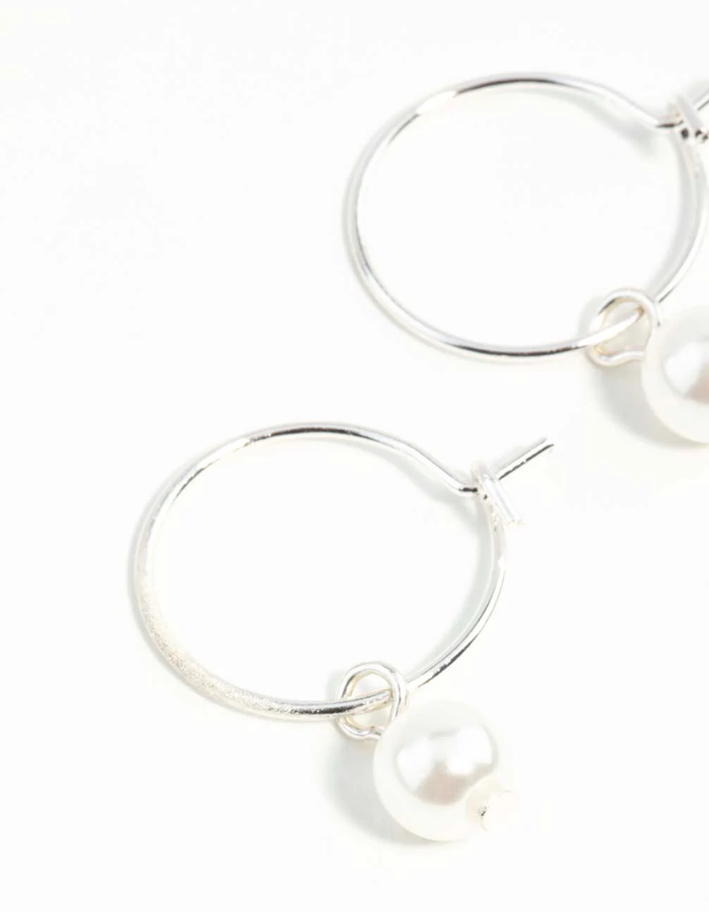 Silver Pearl Hoop Earrings - Image 17