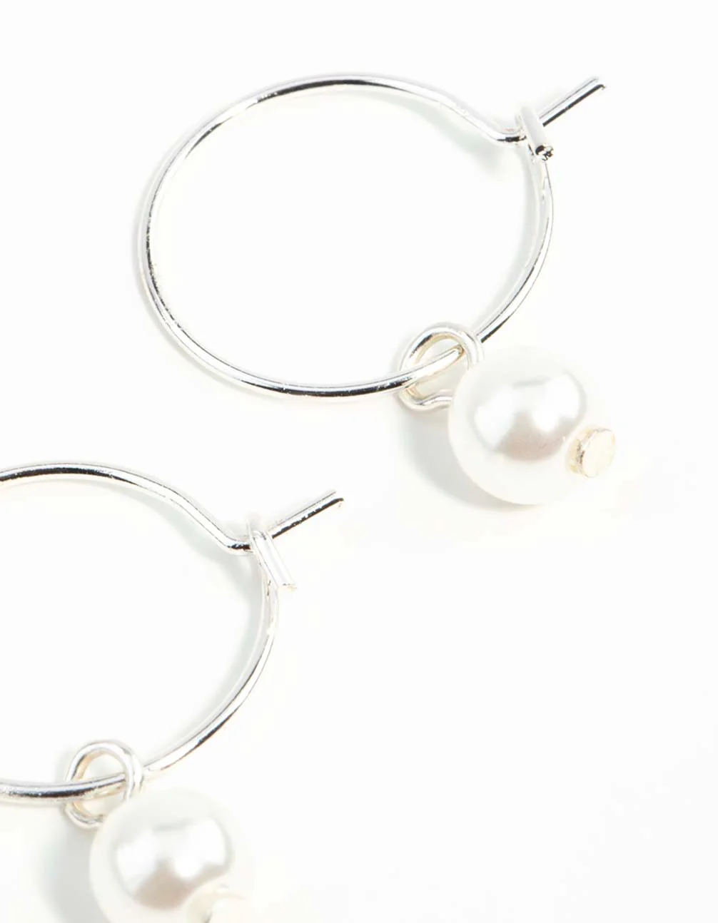 Silver Pearl Hoop Earrings - Image 20