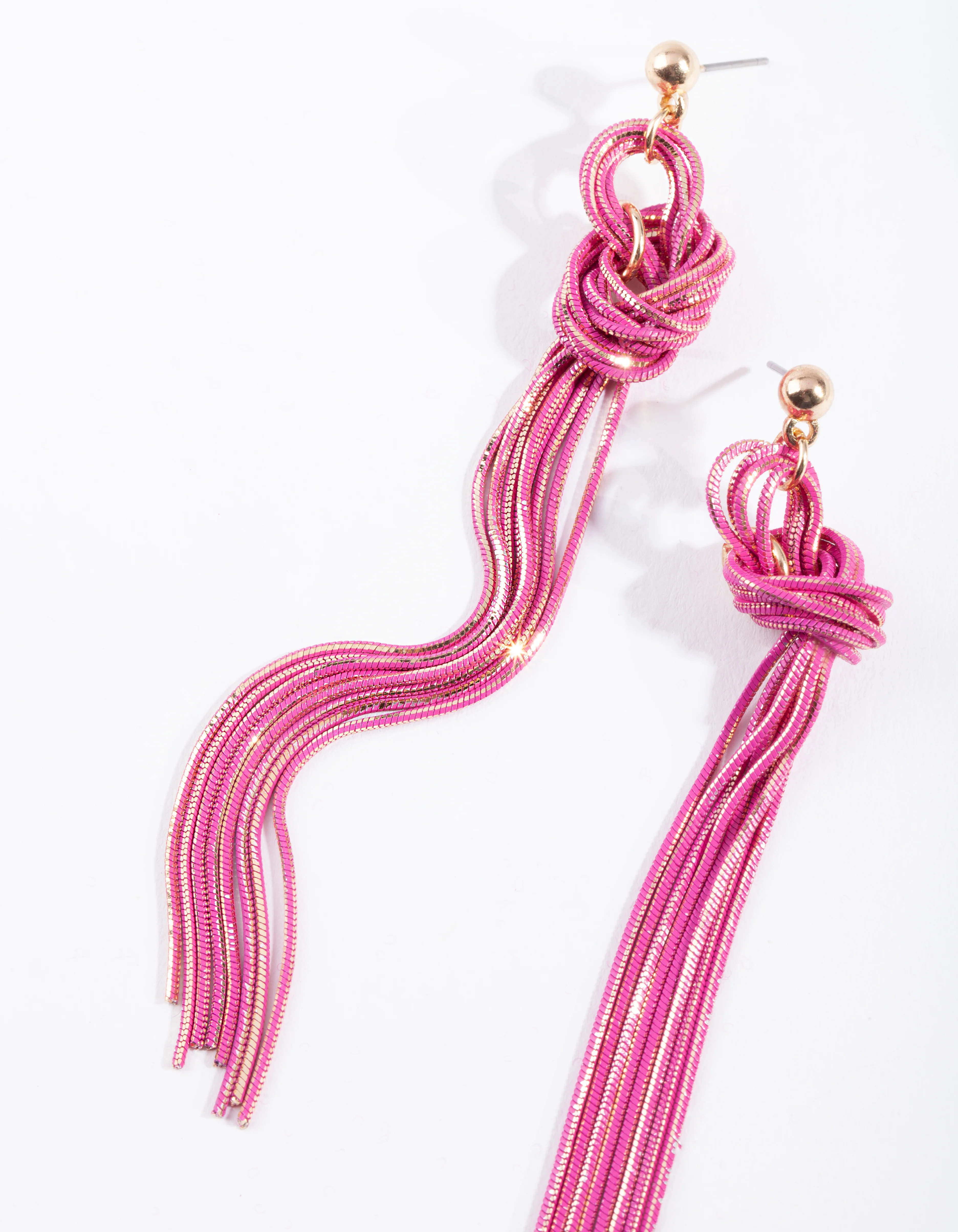 Gold Cutchain Knot Earrings - Image 2