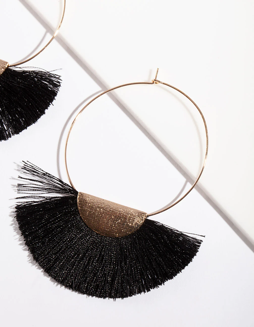 Gold Fan Hoop Earrings - Image 2