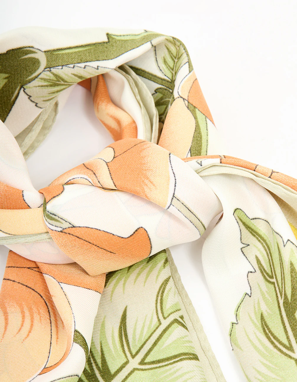 Fabric Large Floral Outline Scarf - Image 2