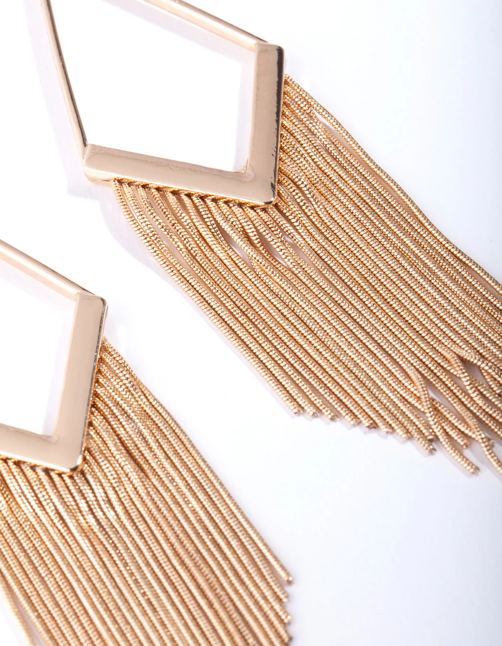 Gold Diamond Shaped Snakechain Earrings - Image 3