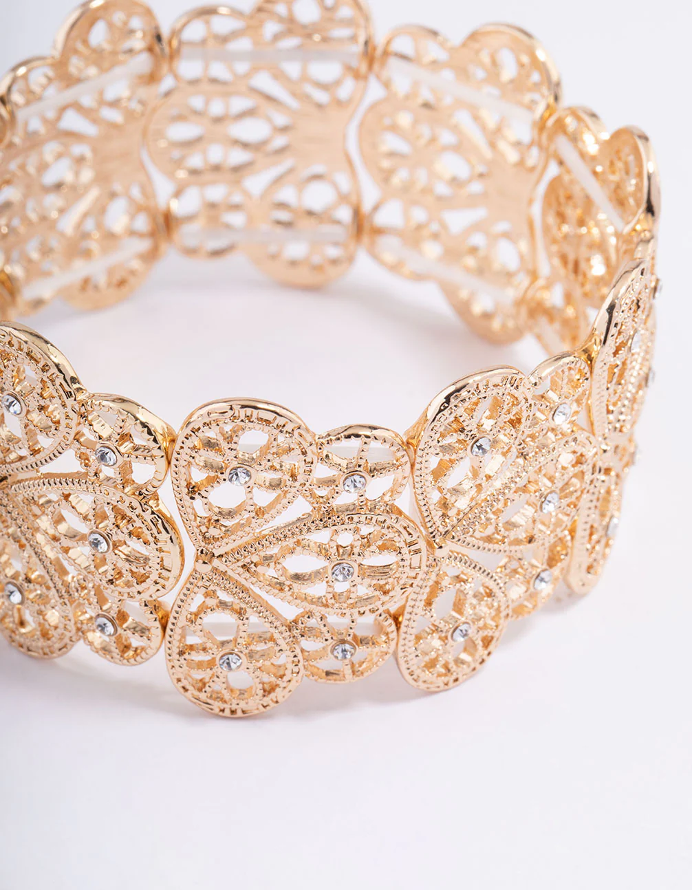 Gold Filigree Stretch Bracelet - Image 2