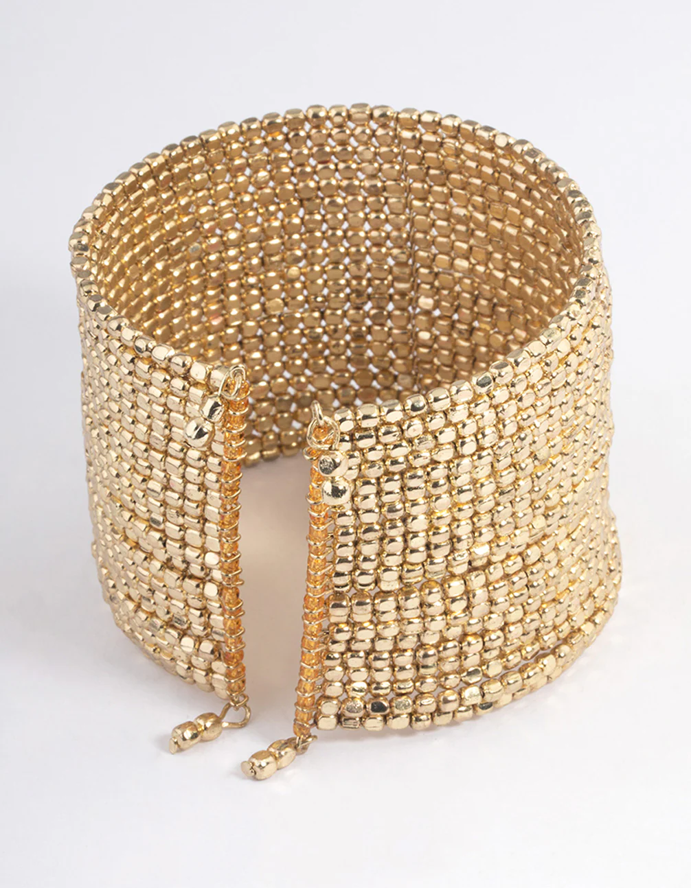 Gold Small Beaded Wrist Cuff - Image 3