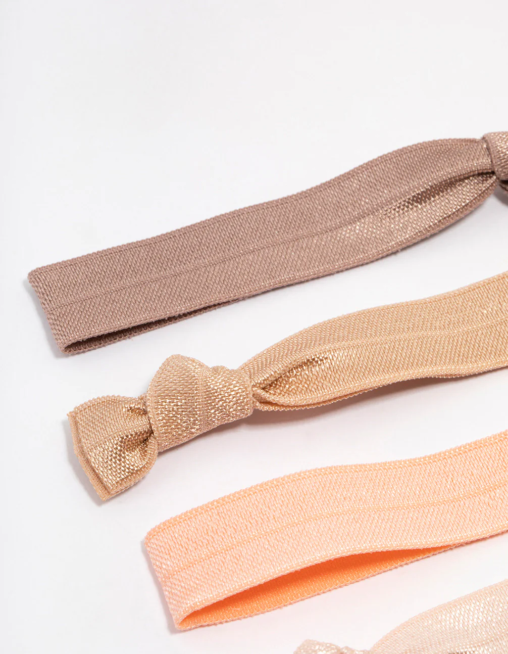 Flat Knitted Fabric Hair Ties 5-Pack - Image 2