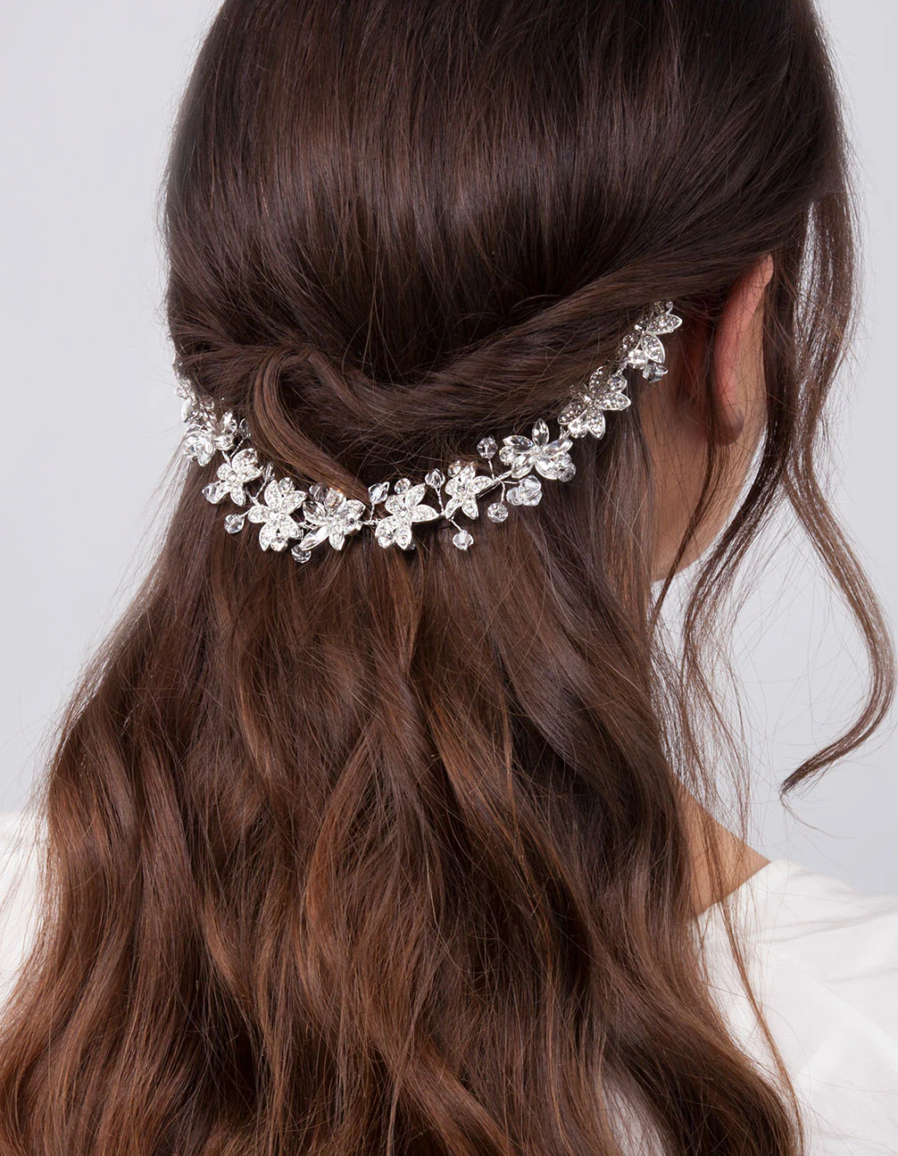 Floral Diamante Halo Hairpiece - Image 2