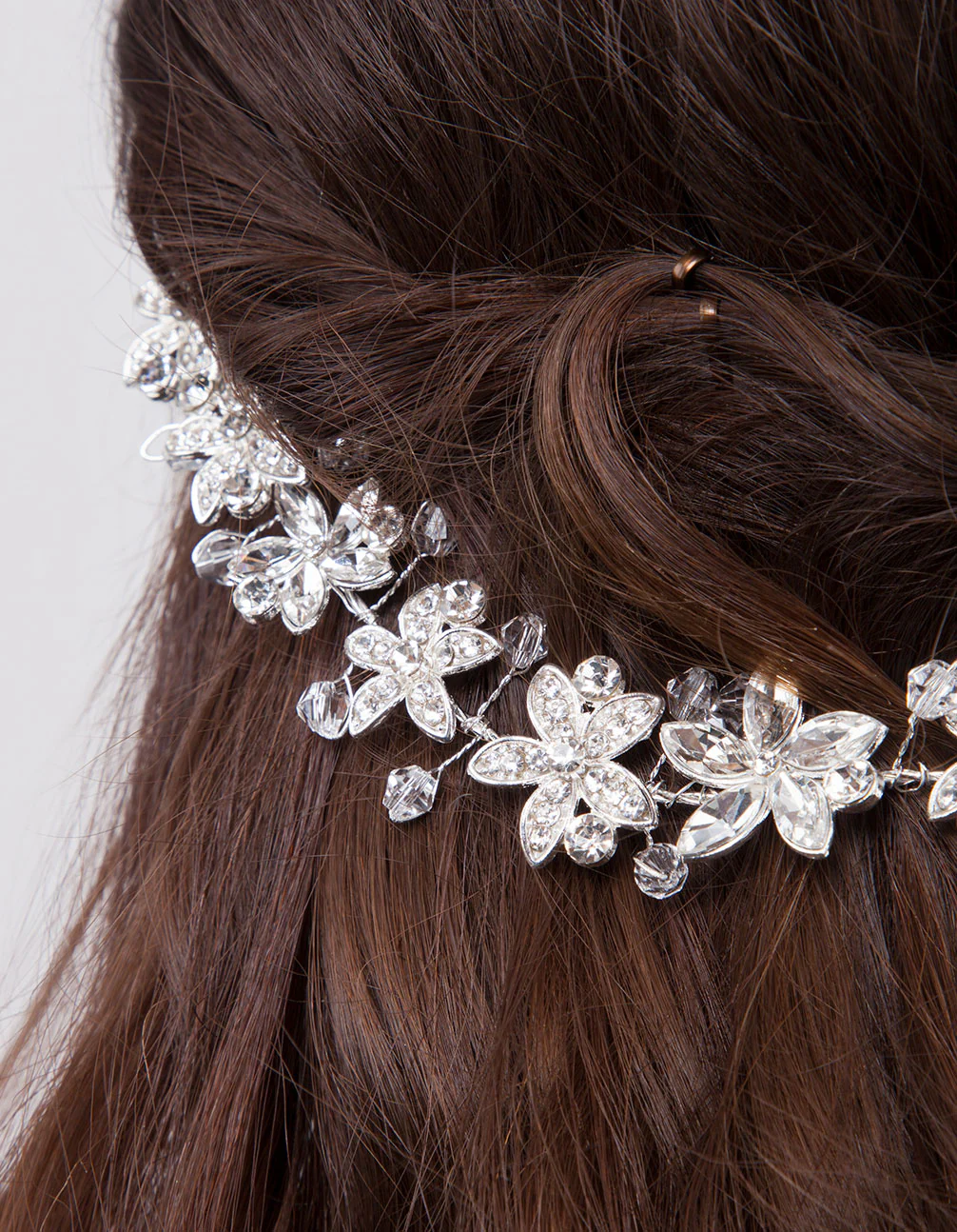 Floral Diamante Halo Hairpiece - Image 3