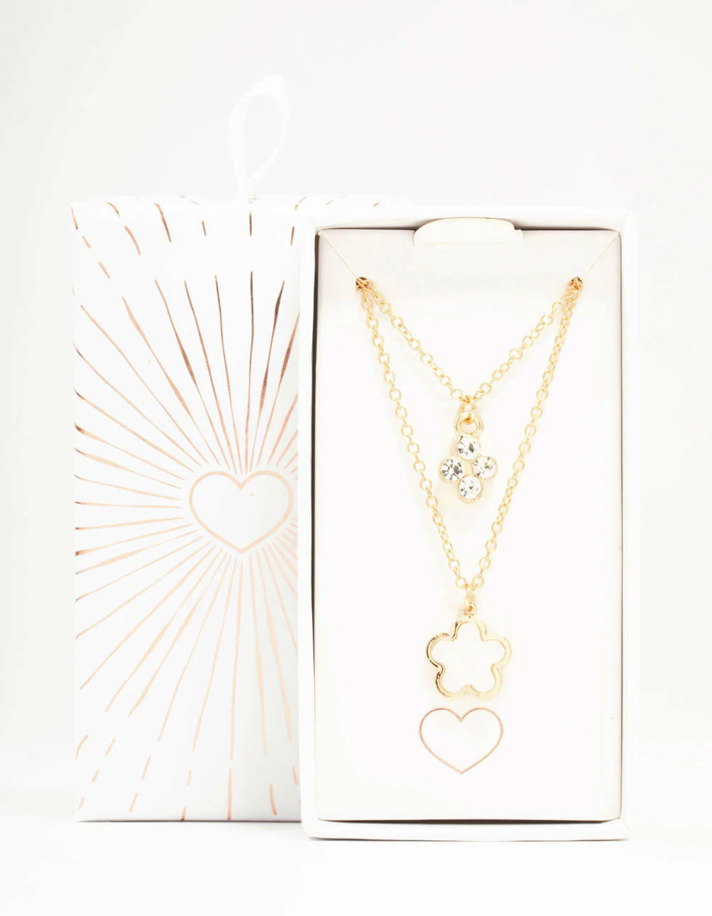 Gold Flower Layered Necklace - Image 3