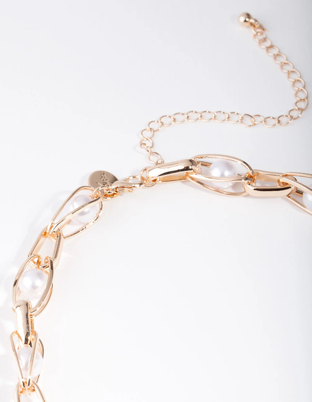 Gold Caged Pearl Chain Necklace - Image 3