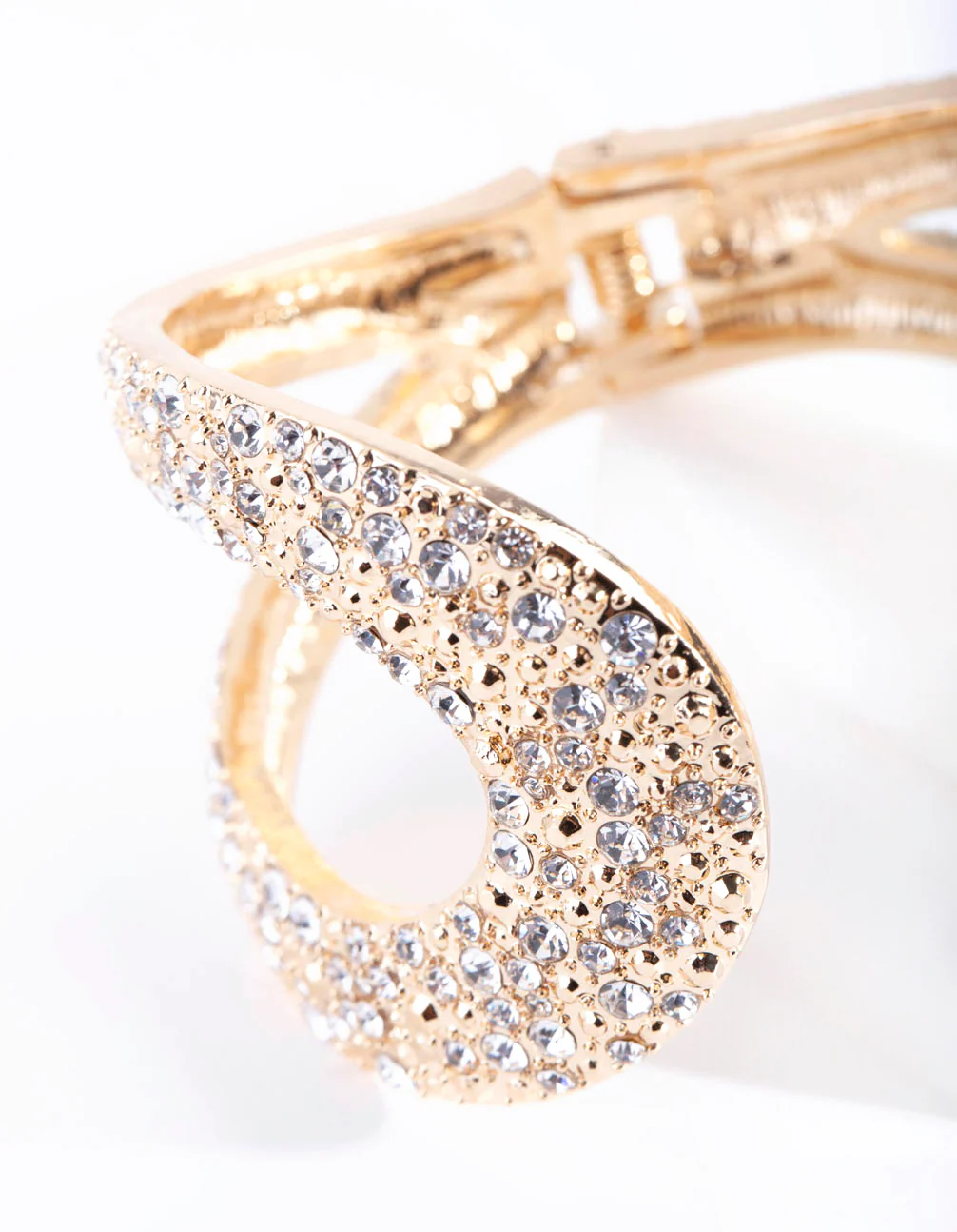 Gold Embellished Stone Loop Clamp Bracelet - Image 2