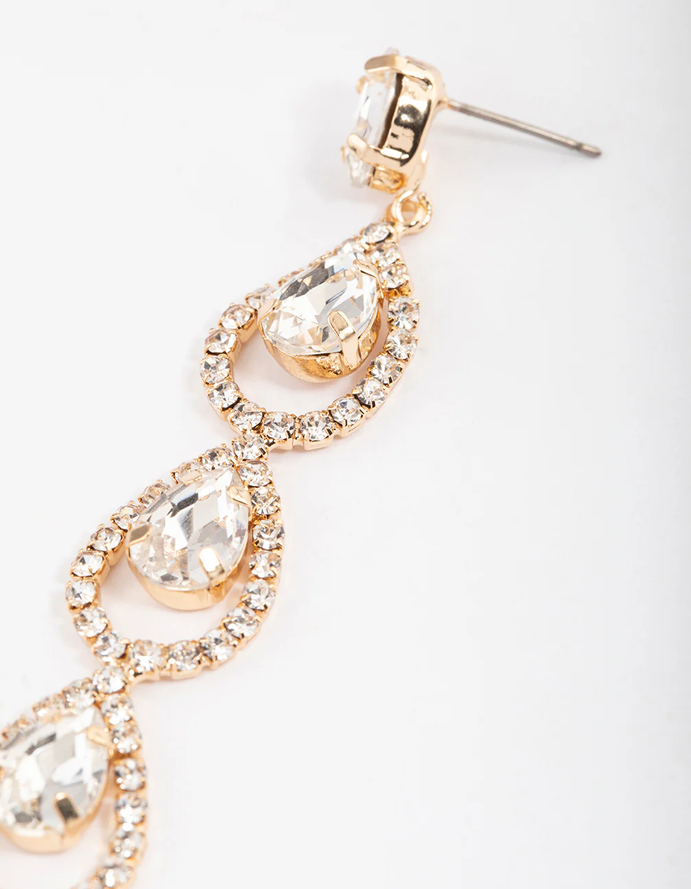 Gold Halo Teardrop Earrings - Image 3