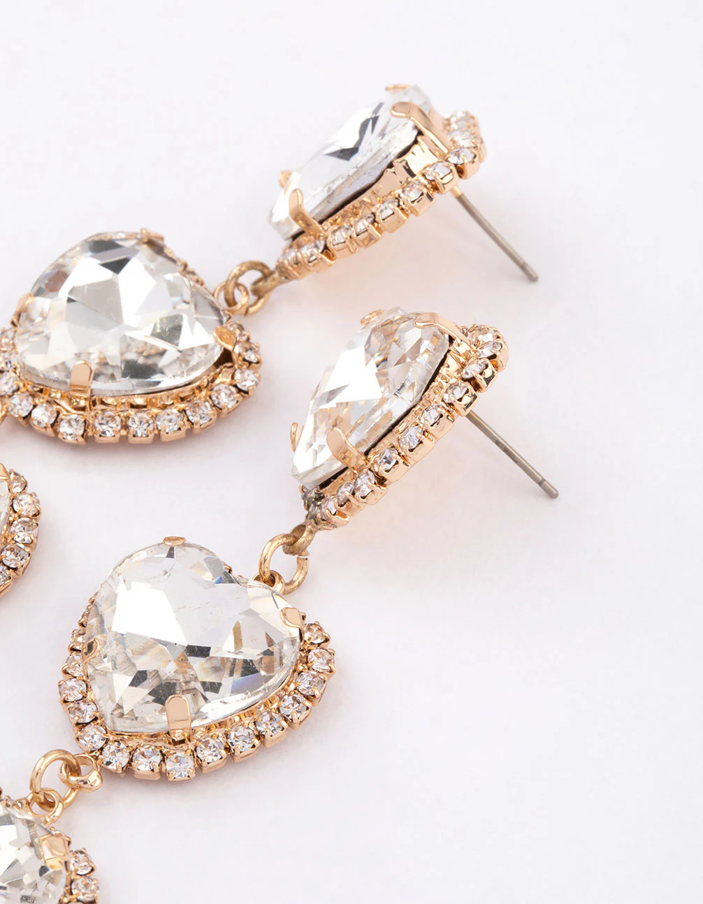 Gold Luxe Heart Drop Earrings - Image 2