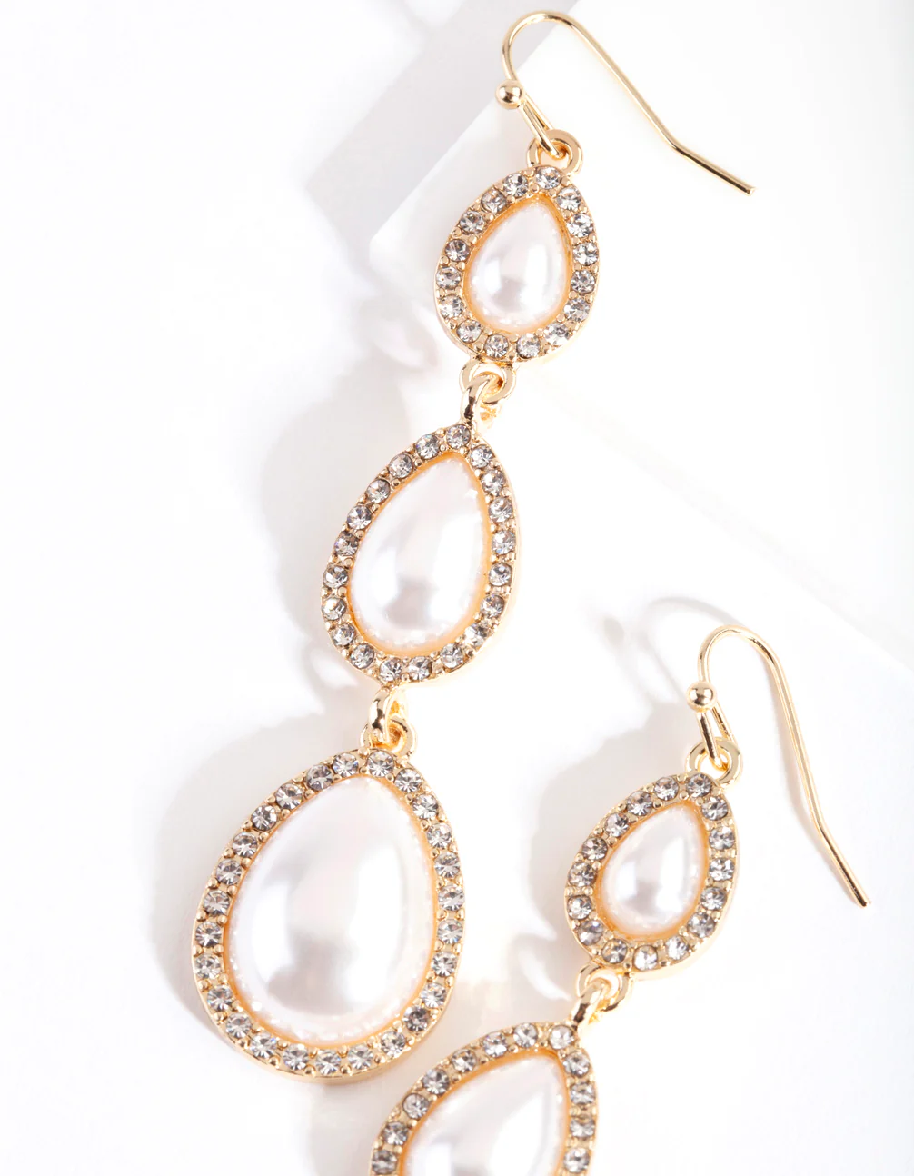 Gold Graduated Pearl Earrings - Image 6