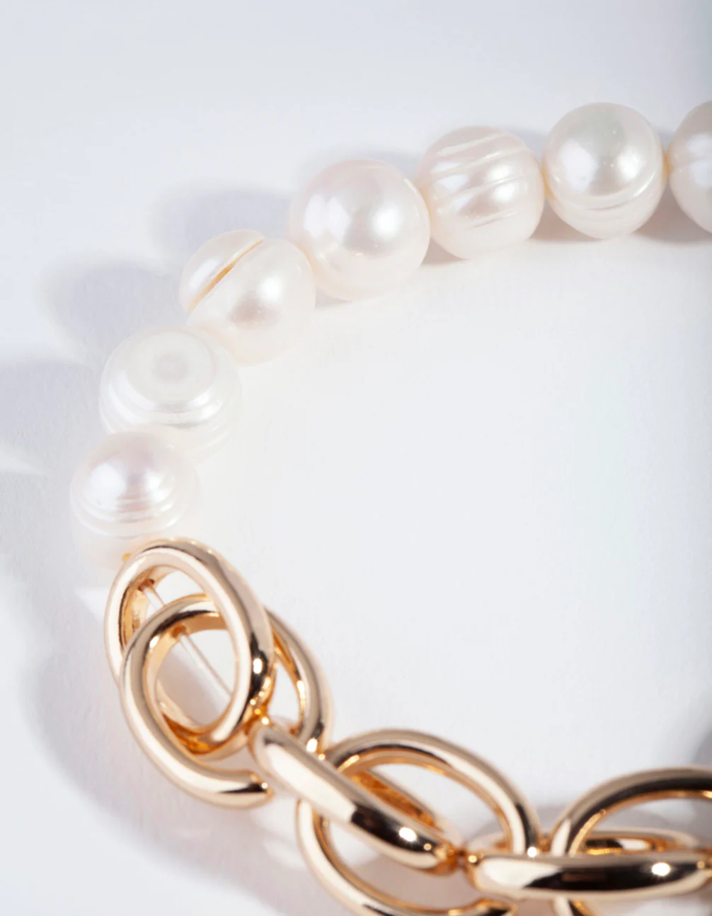 Gold Pearl and Chain Bracelet - Image 3