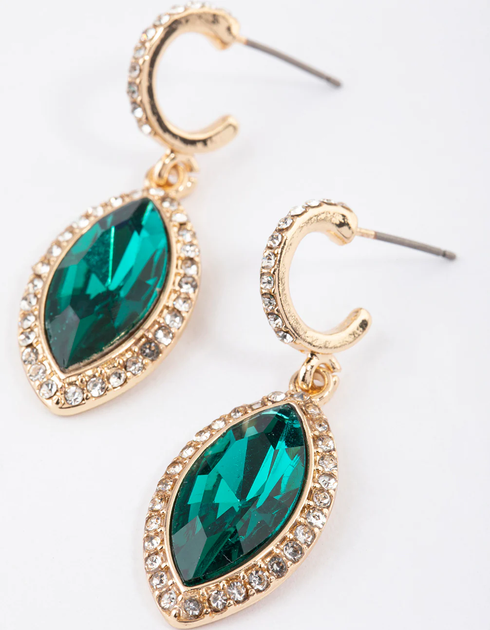 Gold Single Navet Drop Earrings - Image 2