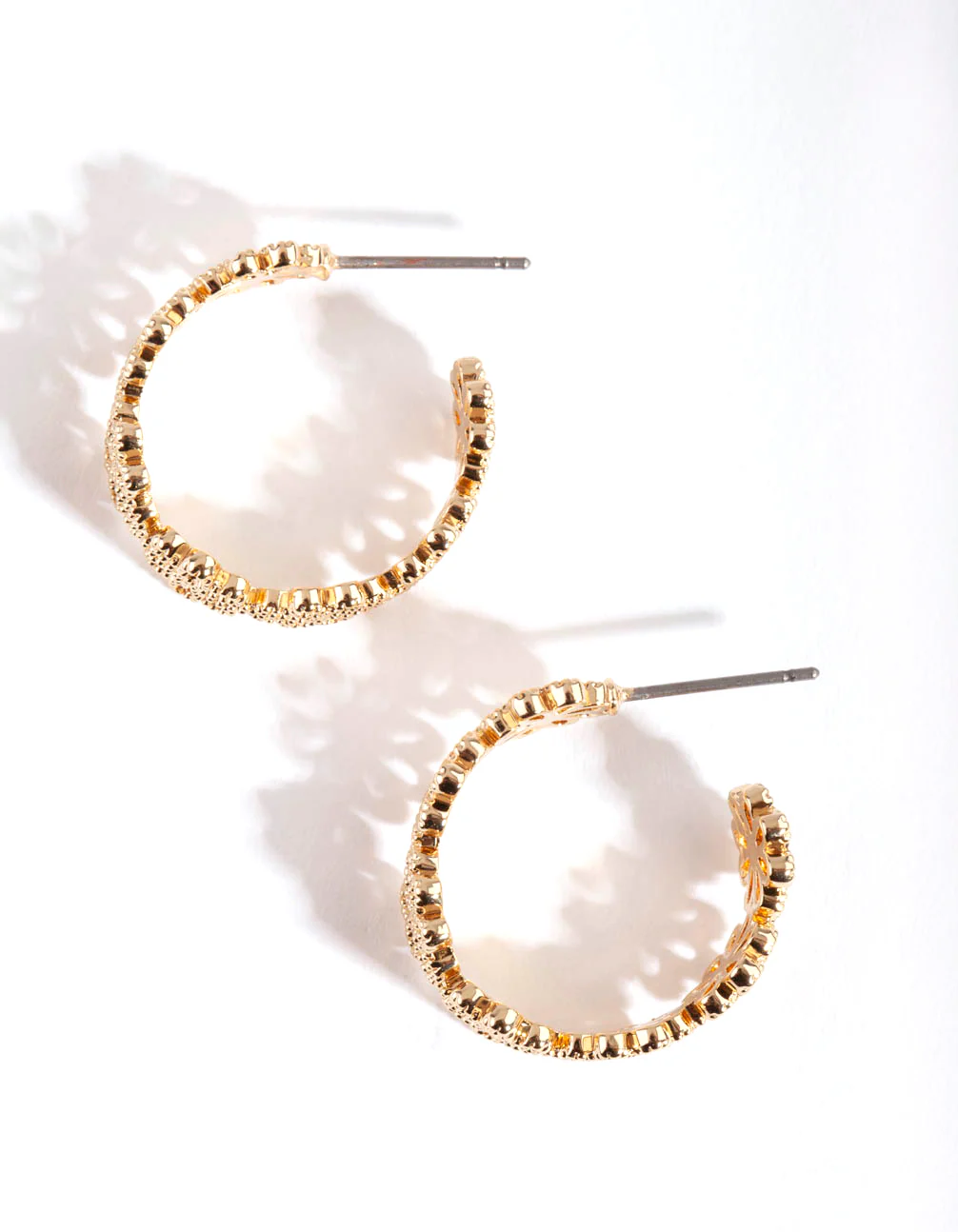 Gold Daisy Chain Hoop Earrings - Image 2