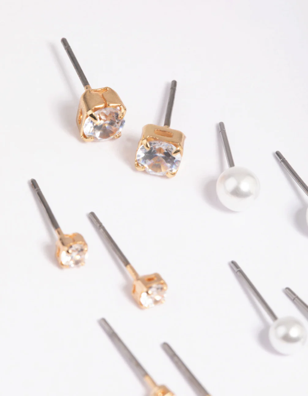 Gold Diamante Stud Earring 5-Pack - Image 6