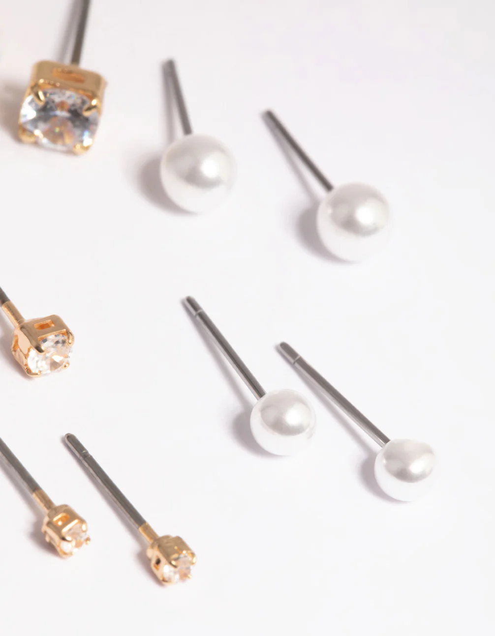Gold Diamante Stud Earring 5-Pack - Image 8