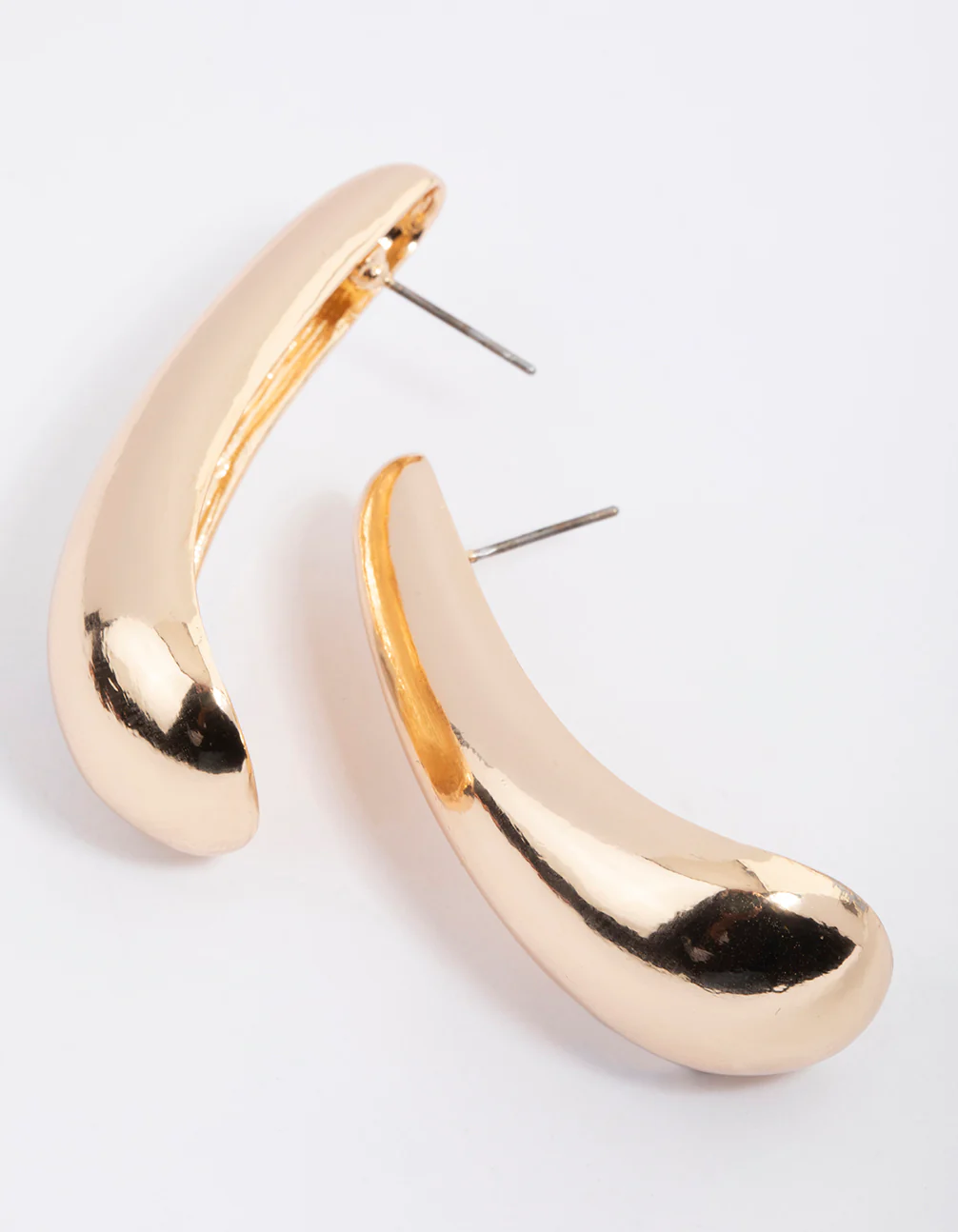 Gold Hoop Drop Earrings - Image 2