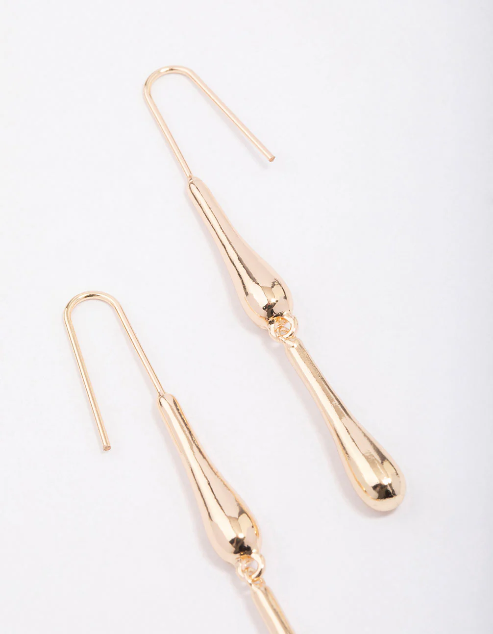 Gold Dripping Metal Drop Earrings - Image 3