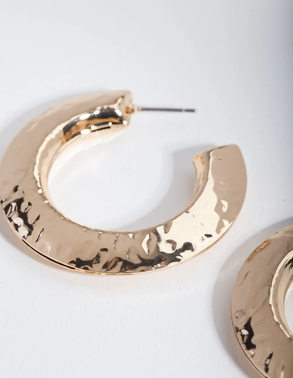 Gold Etched Disc Hoop Earrings - Image 3