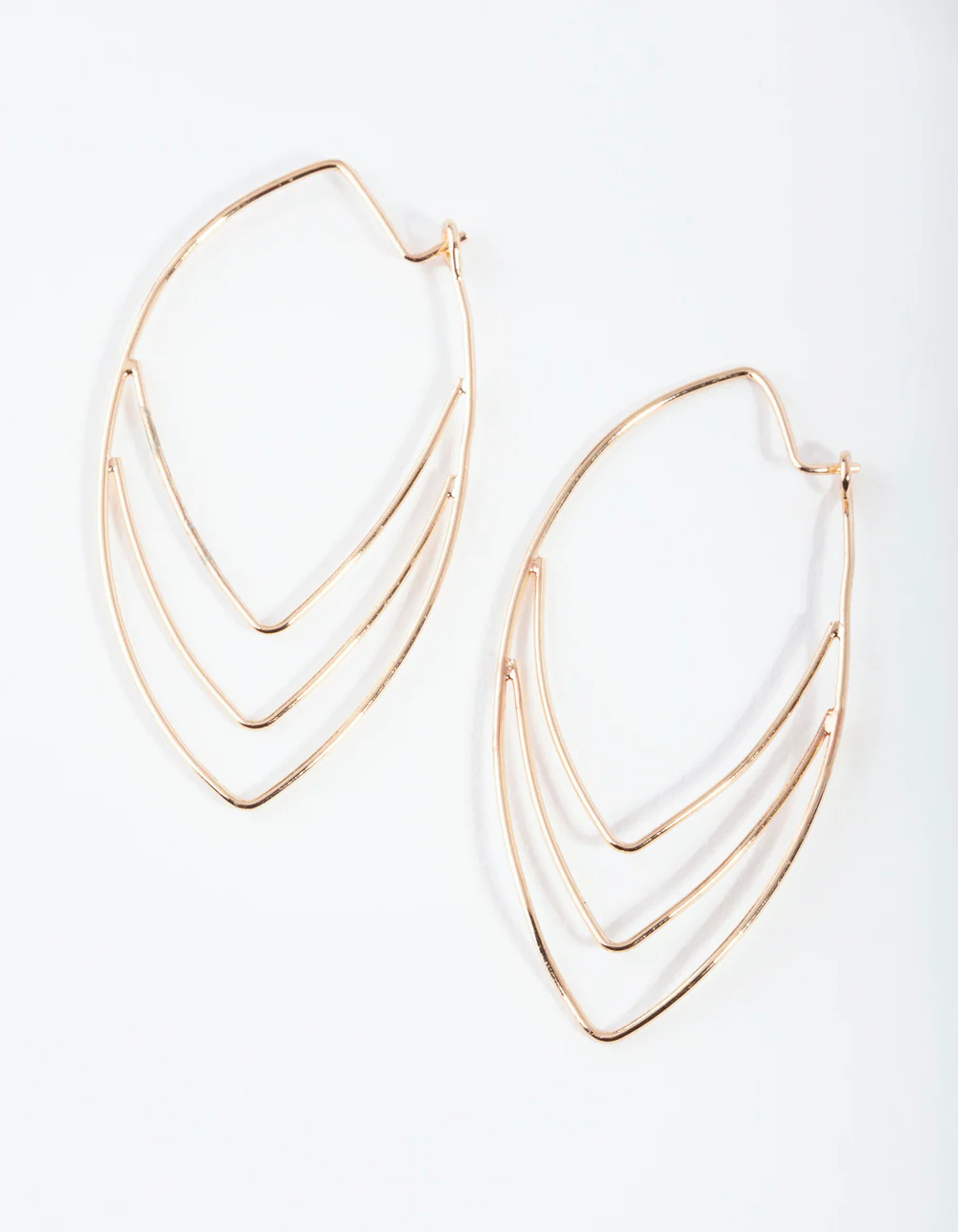 Gold Fine Wire Spear Hoop Earrings - Image 5