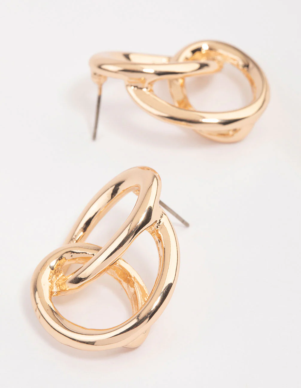 Gold Looped Knotted Drop Earrings - Image 2