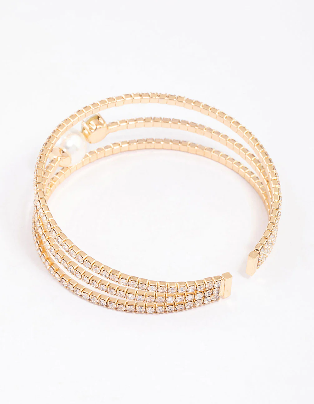 Gold Pearl Cupchain Wrist Cuff - Image 3