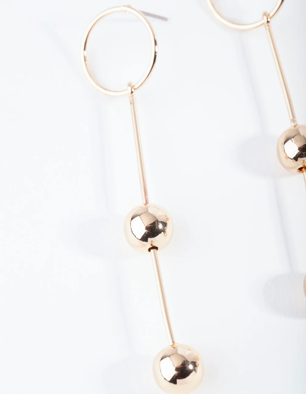 Gold Minimal Ball Drop Earrings - Image 2