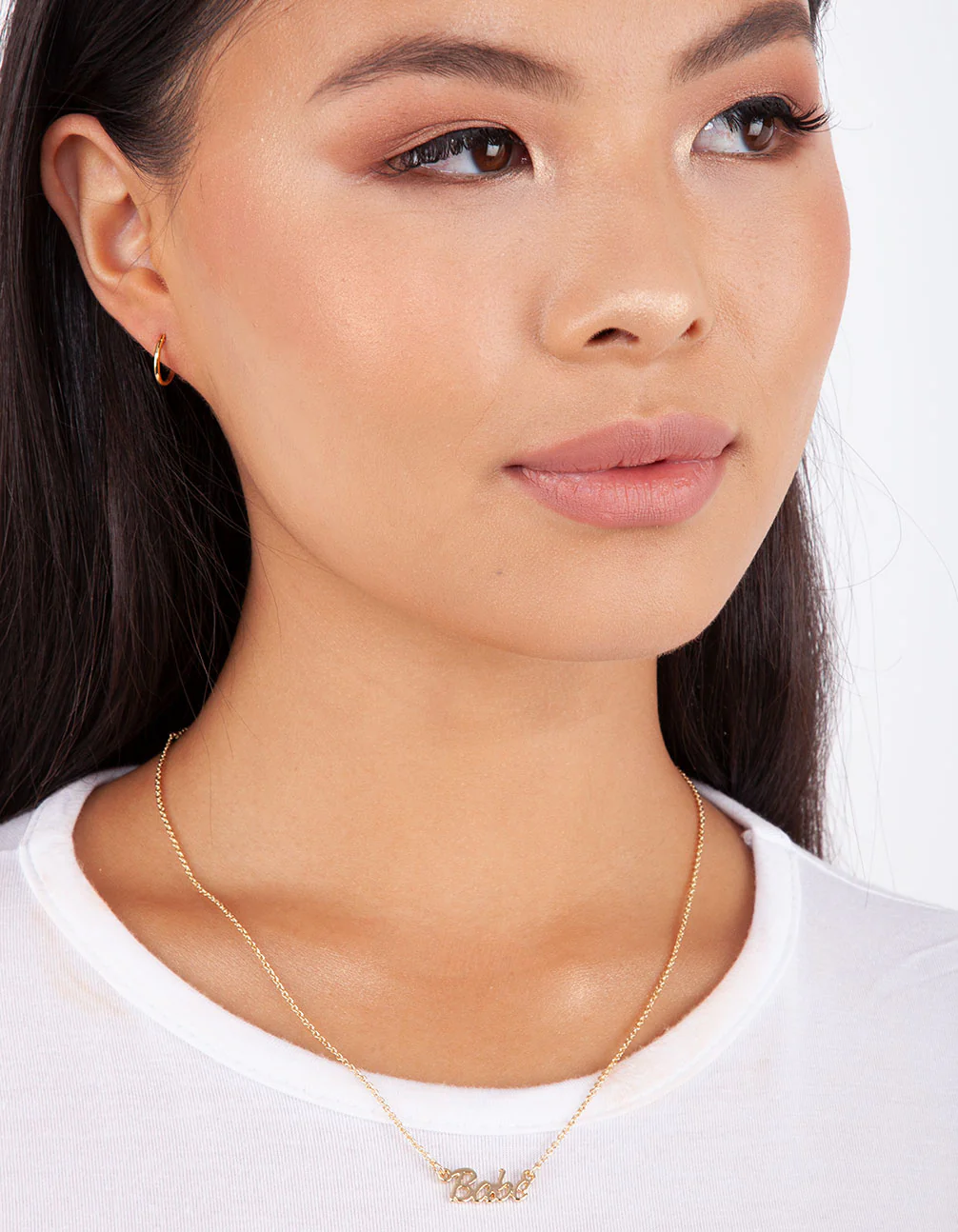 Gold Plated Sterling Silver 12mm Hoop Earrings - Image 2