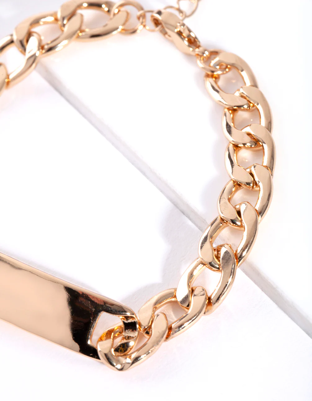Gold Curb Chain Bracelet - Image 2
