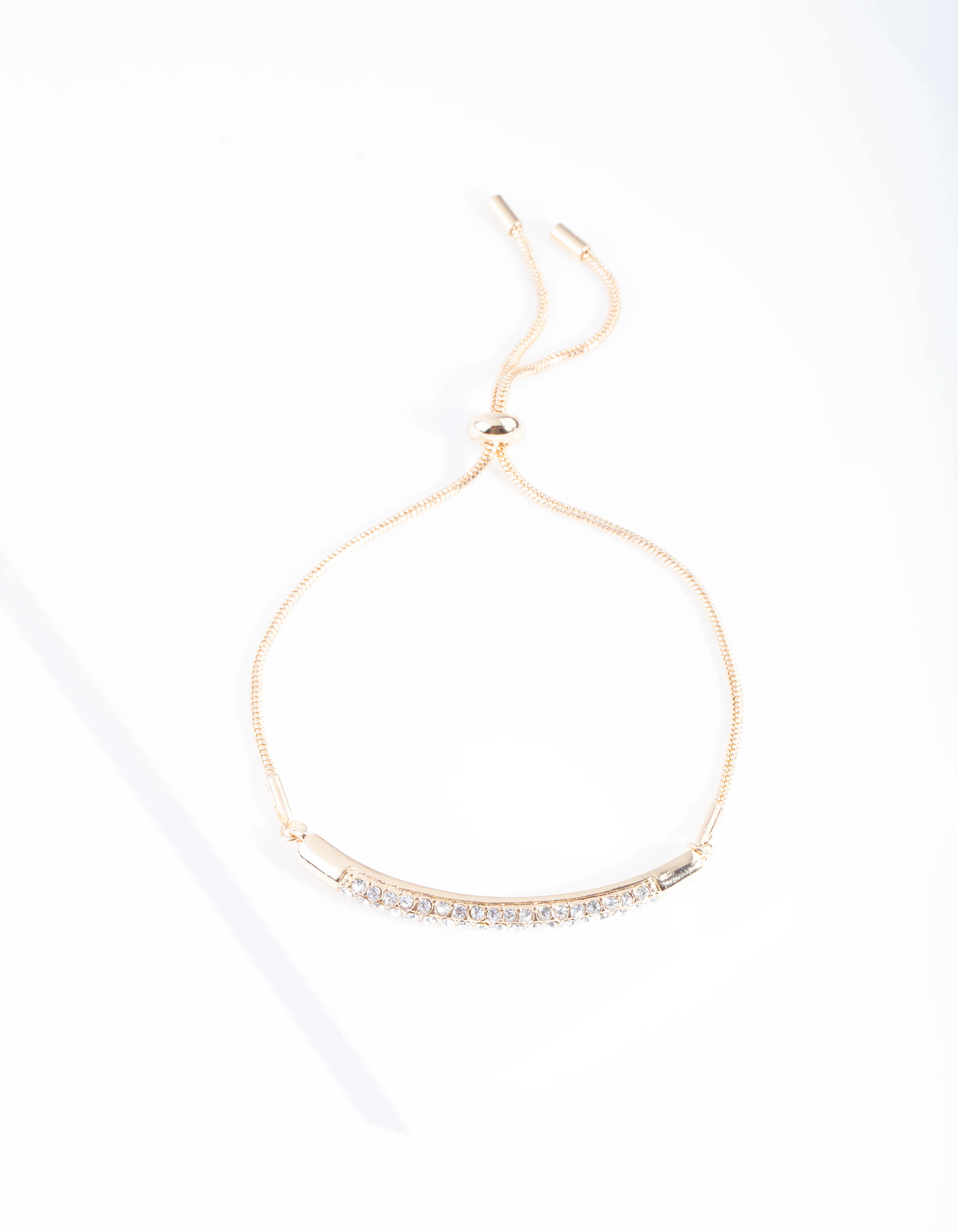 Gold Diamante Pave Toggle Bracelet
