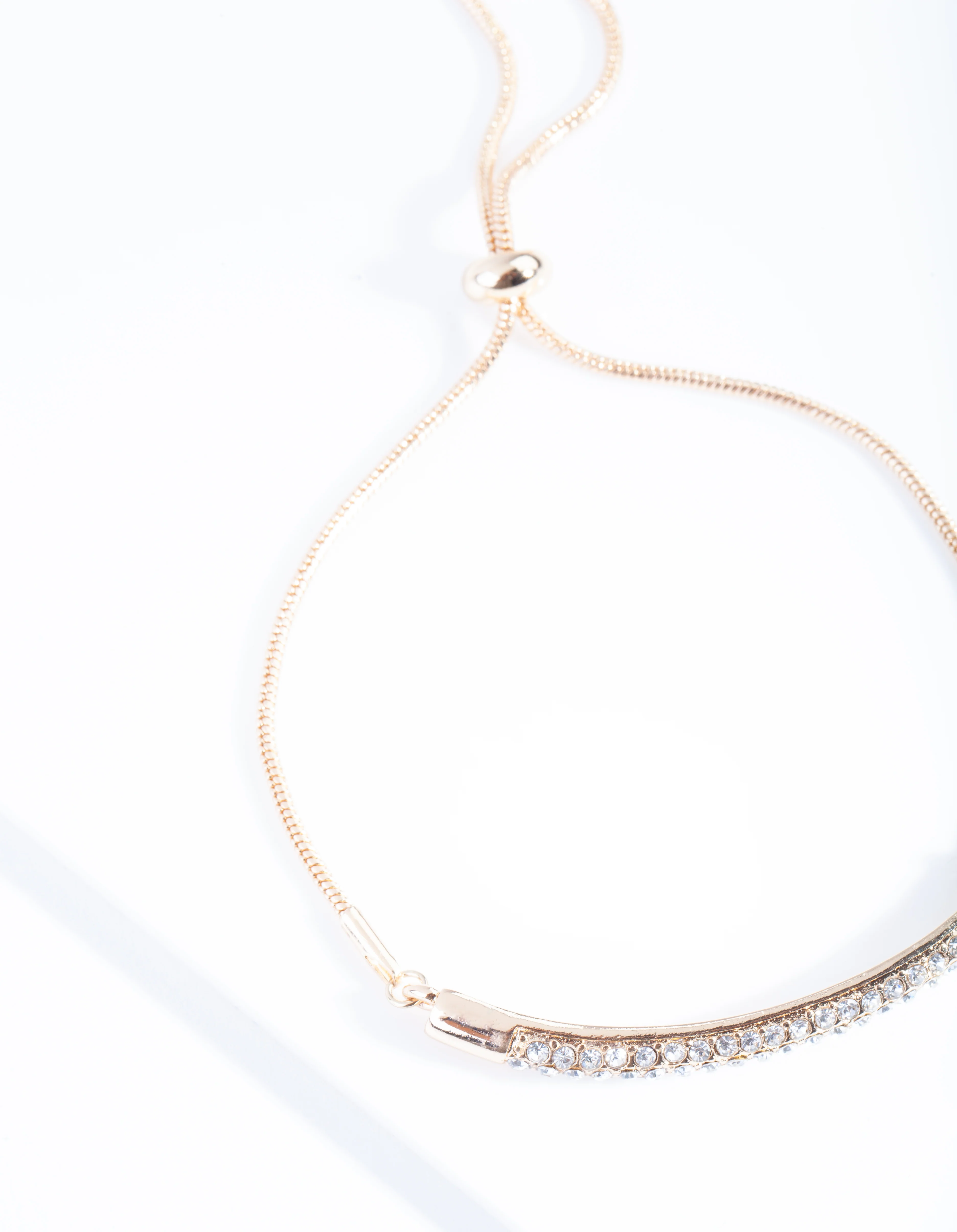 Gold Diamante Pave Toggle Bracelet - Image 3
