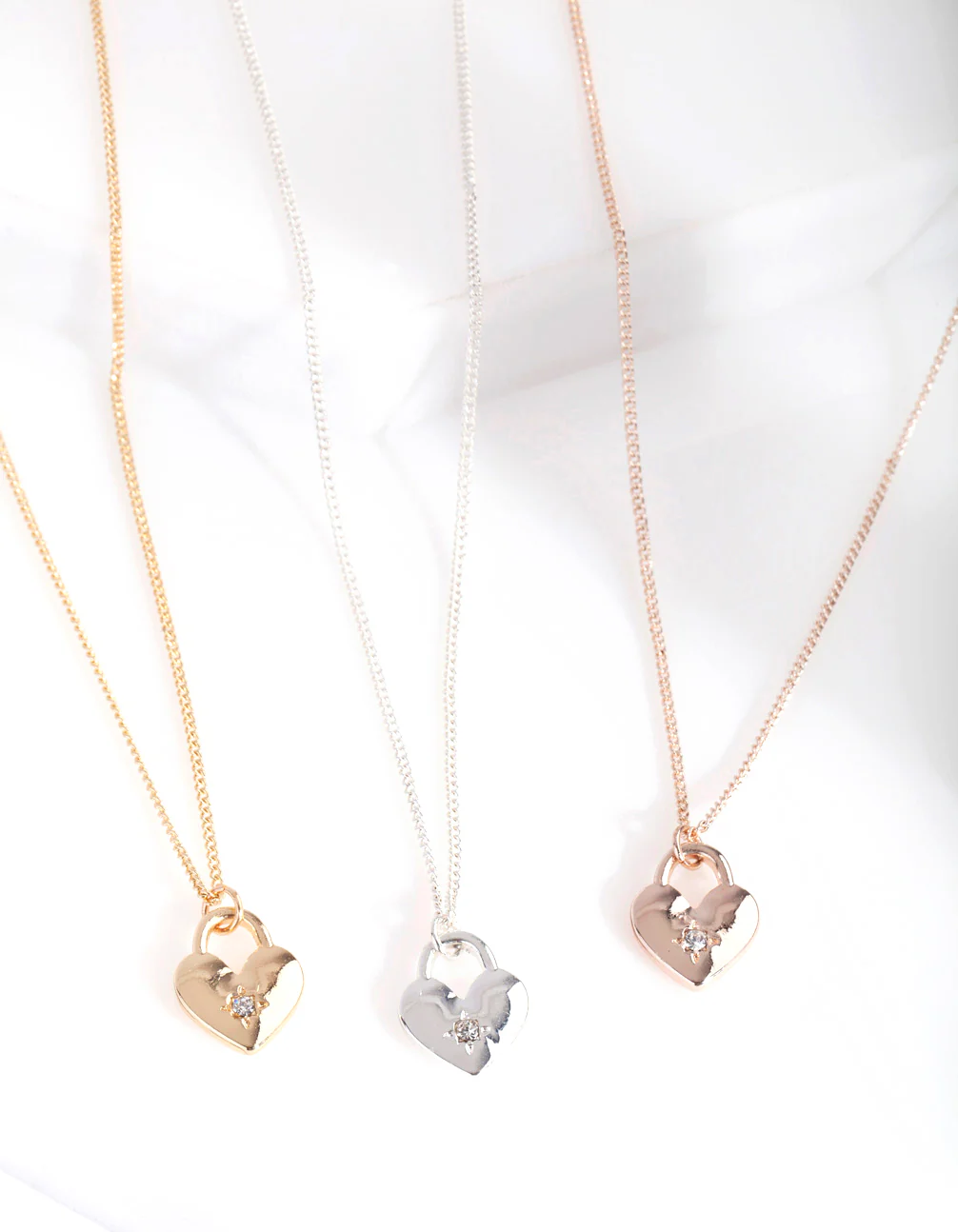 Mixed Metal Love Locks Necklace Pack - Image 2