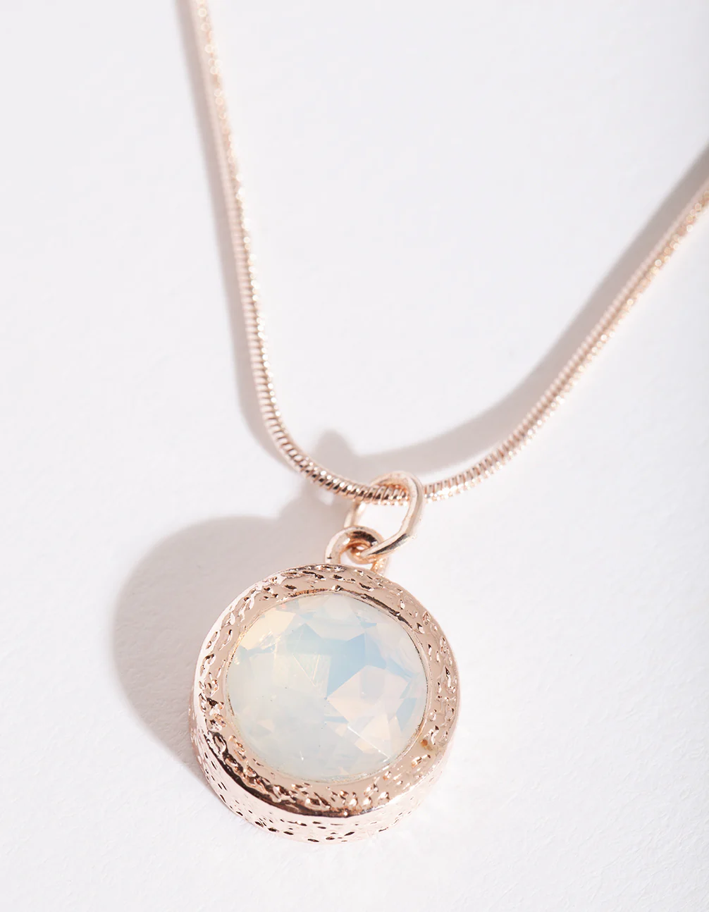 Rose Gold Bezel Necklace Earring Set - Image 2