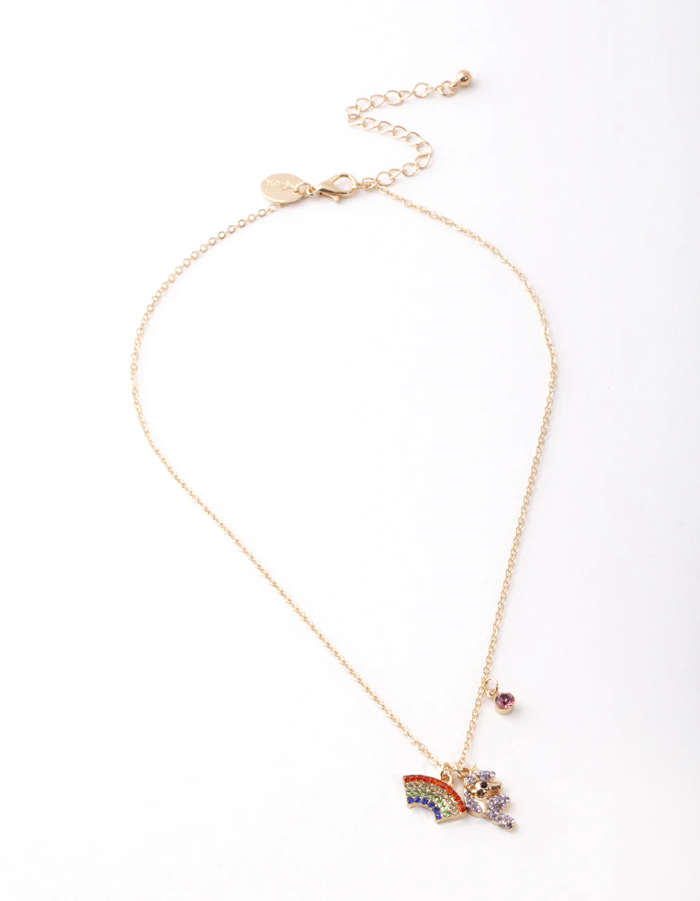 Gold Rainbow Diamante Necklace - Image 3