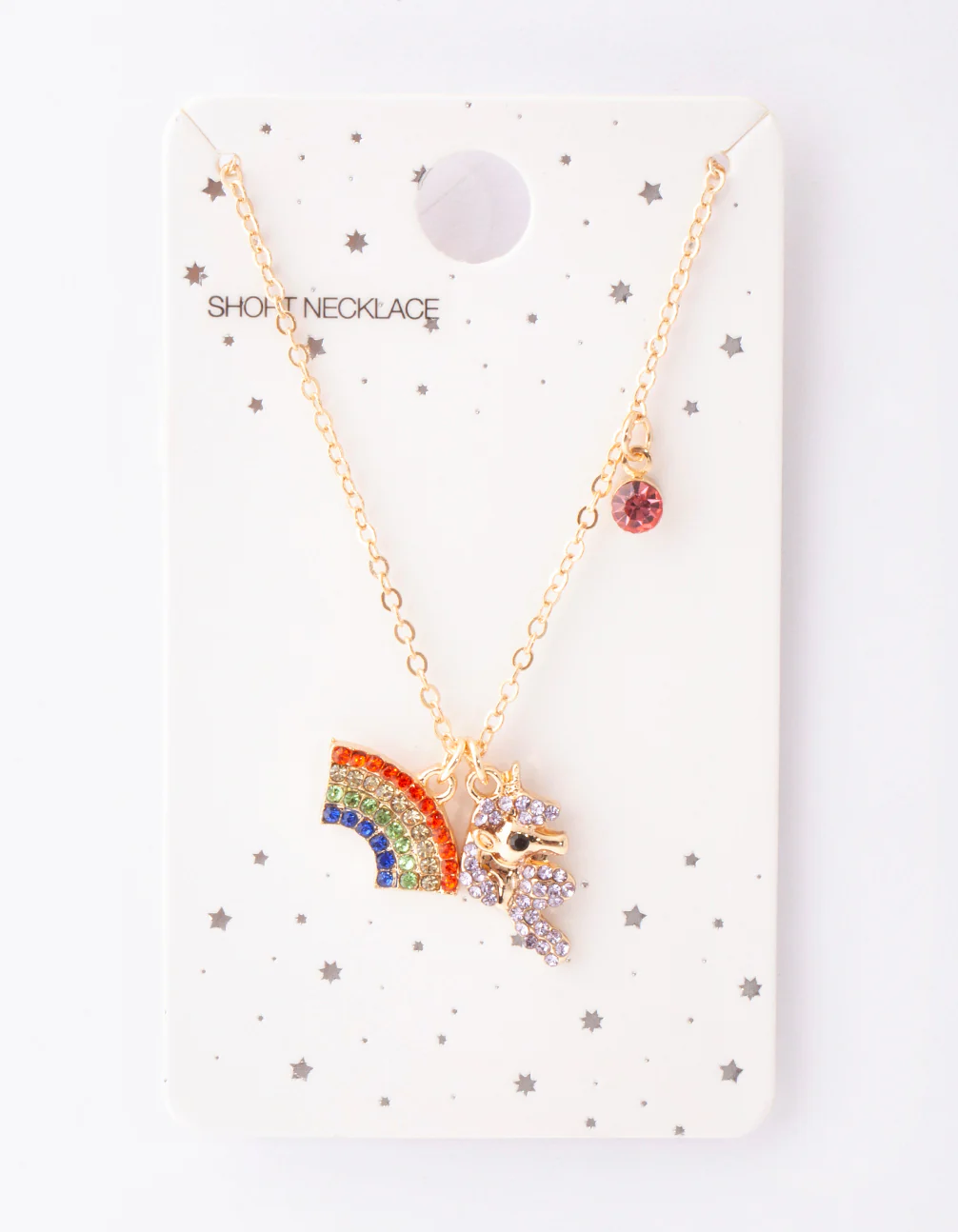 Gold Rainbow Diamante Necklace - Image 4