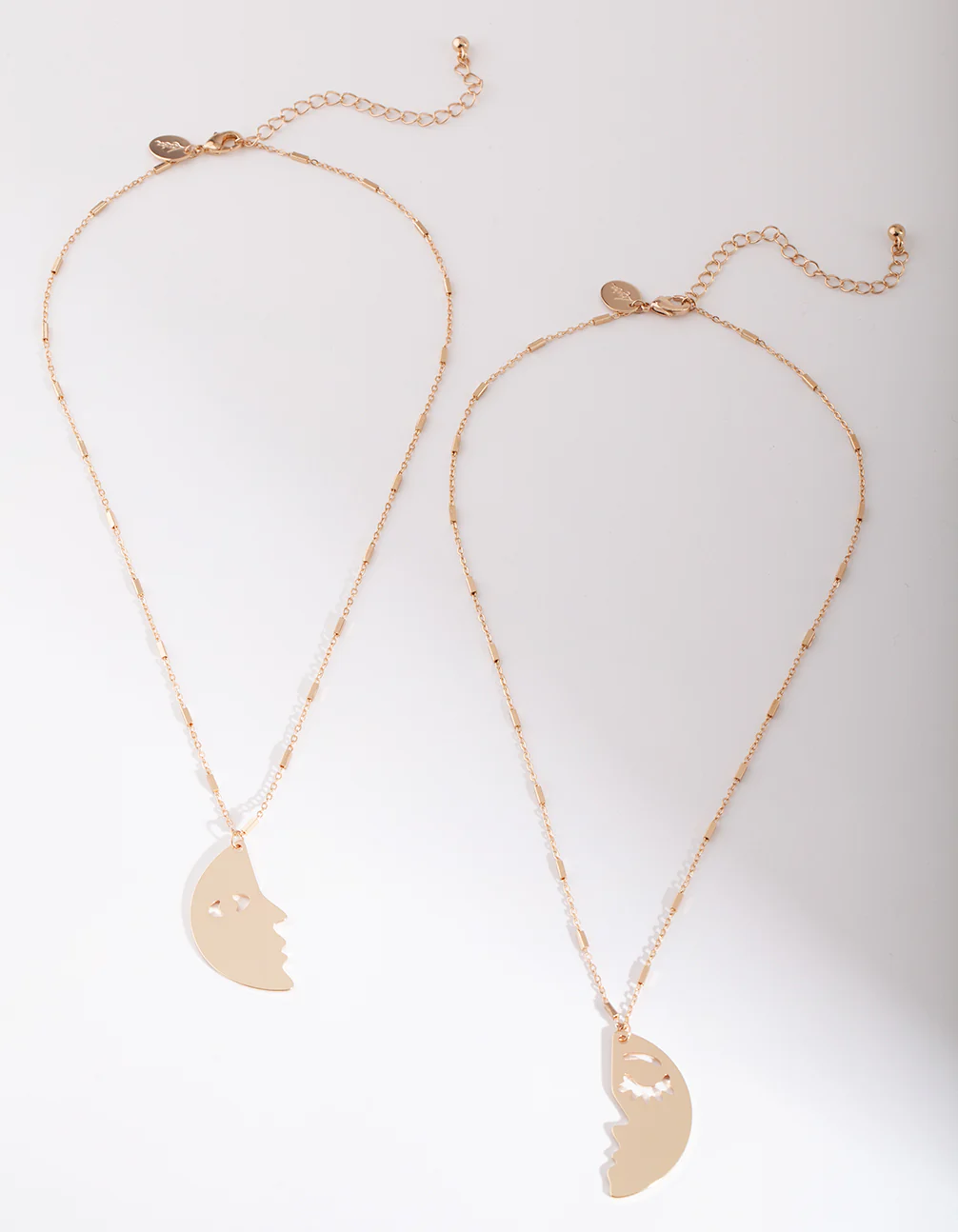 Gold Surreal Moon Necklace 2 Pack - Image 2