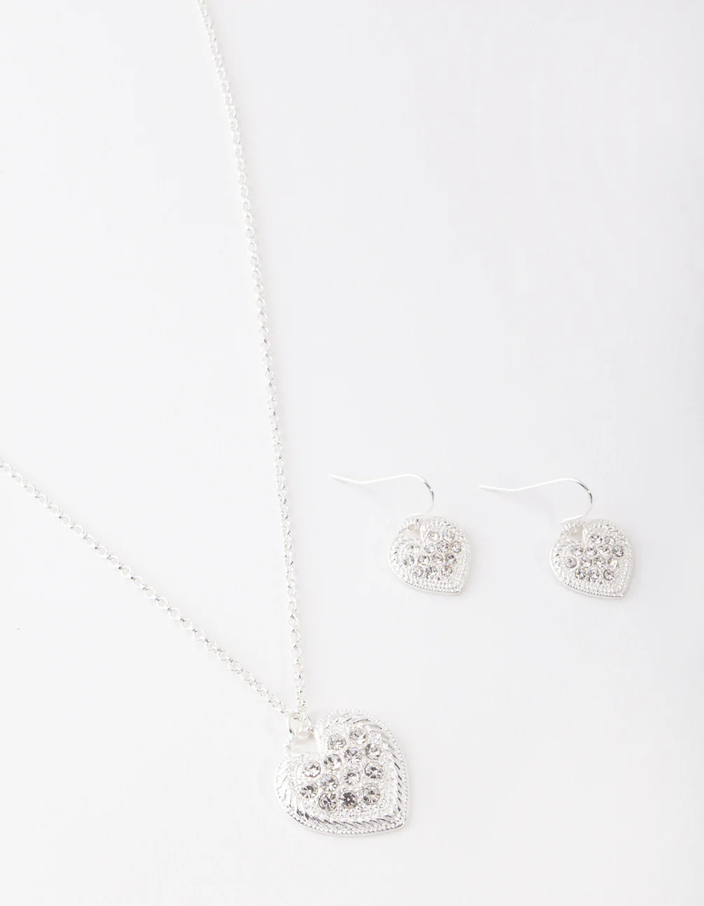 Silver Diamante Necklace & Earring Set - Image 2