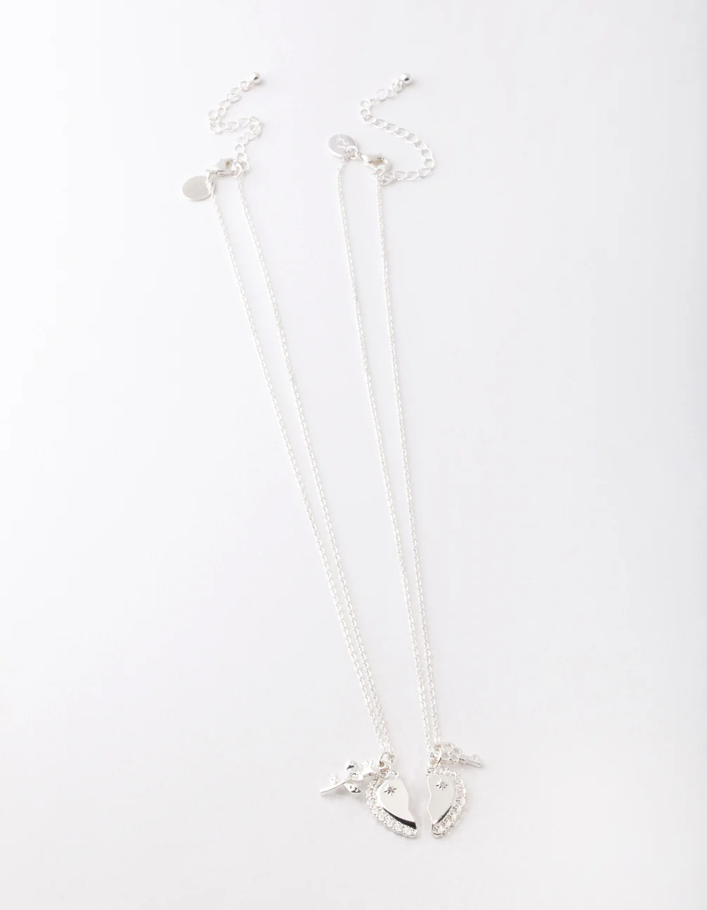 Silver Best Friend Half Heart Necklace Pack - Image 3