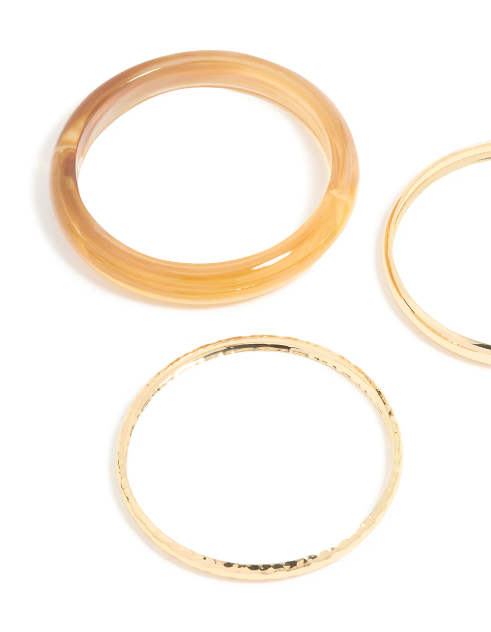 Gold & Amber Acrylic Bangles 3-Pack - Image 2