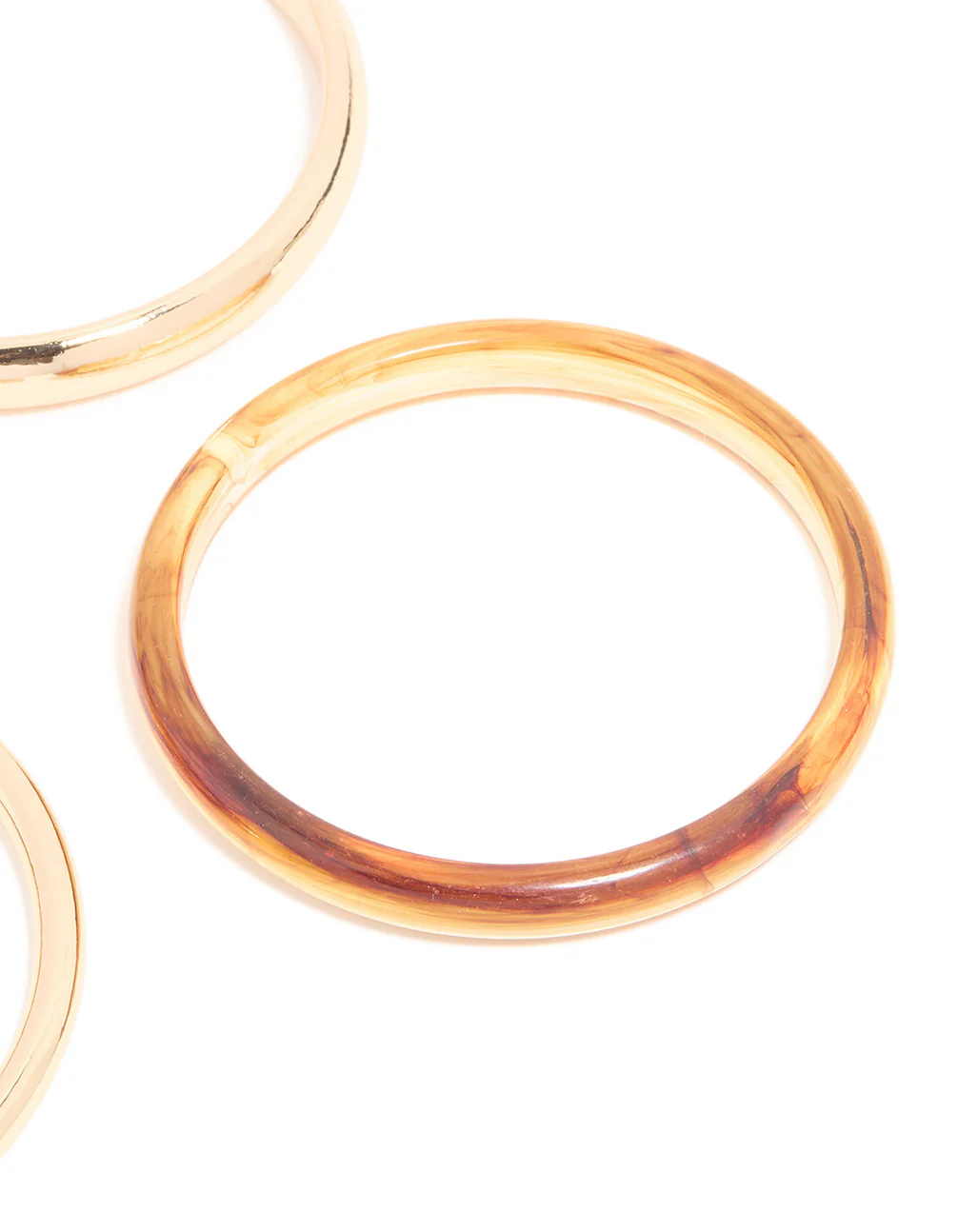 Gold & Brown Acrylic Bangles 4-Pack - Image 3